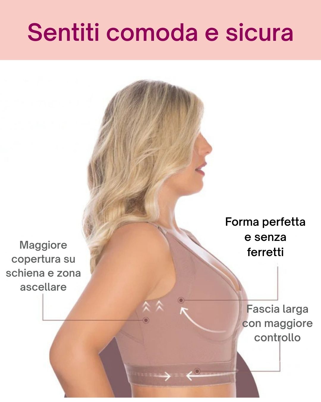 Reggiseno Sportivo Comfort Quotidiano, Alta Copertura - Fajate F348