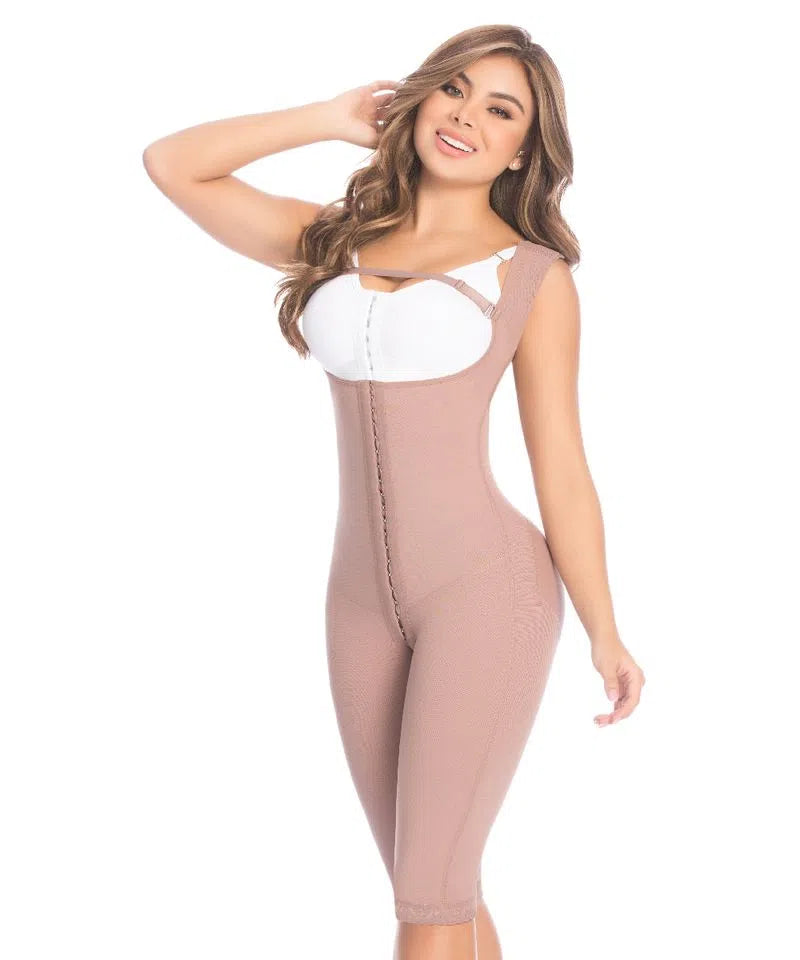 Guaina Modellante al Ginocchio Alta Compressione con Copertura Schiena - Fajate F186