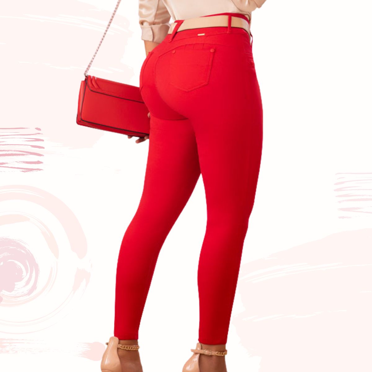 Jeans Push-Up Modellante Vita Alta, Effetto Lifting Glutei - Draxy 1549