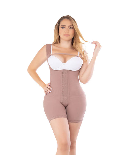 Guaina ad alta compressione a mezza coscia con copertura della schiena F185