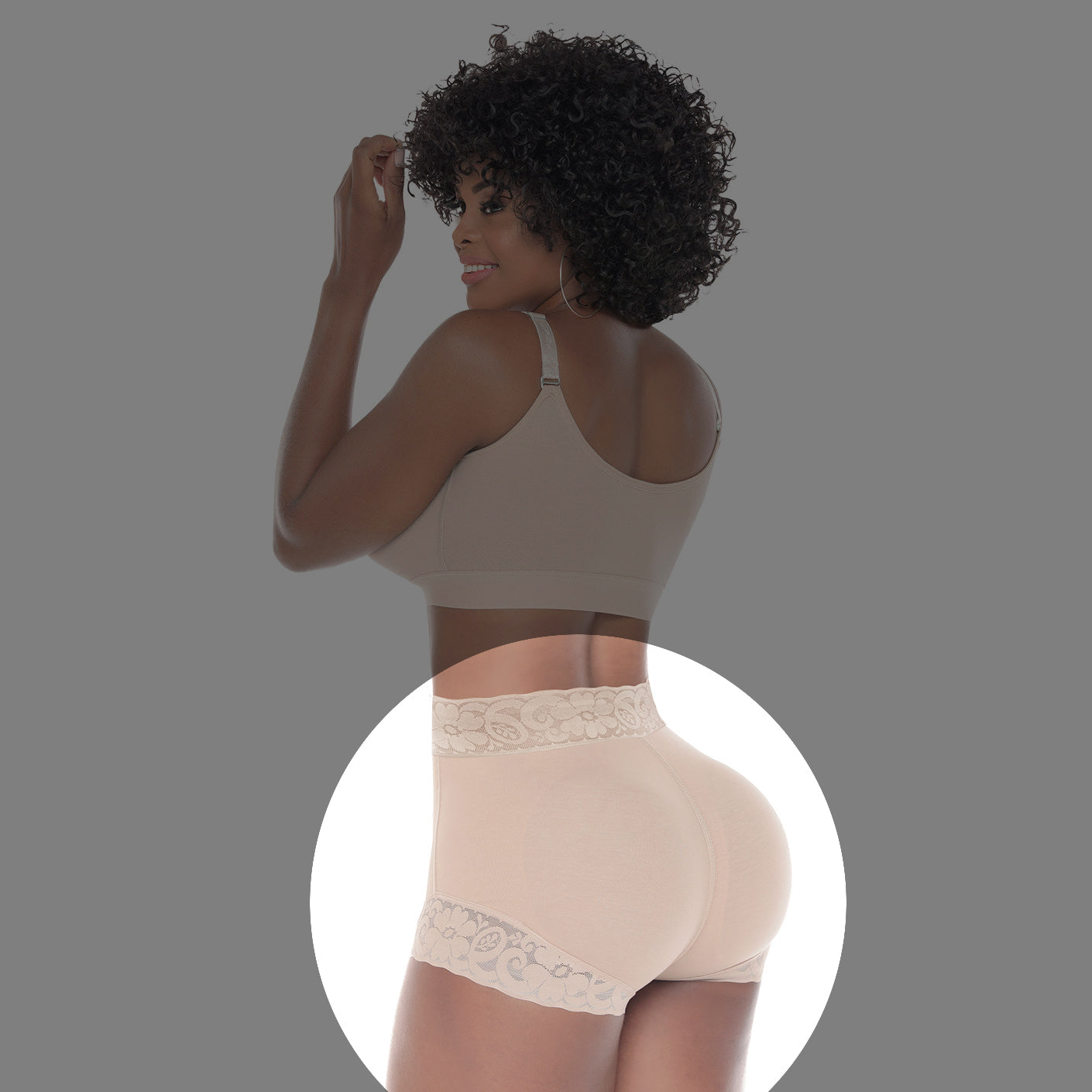 Culotte Push-Up, Alta Compressione Senza Imbottiture  331c Beige