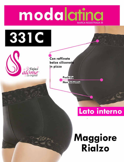 Culotte Push-Up, Alta Compressione Senza Imbottiture  331c Nero