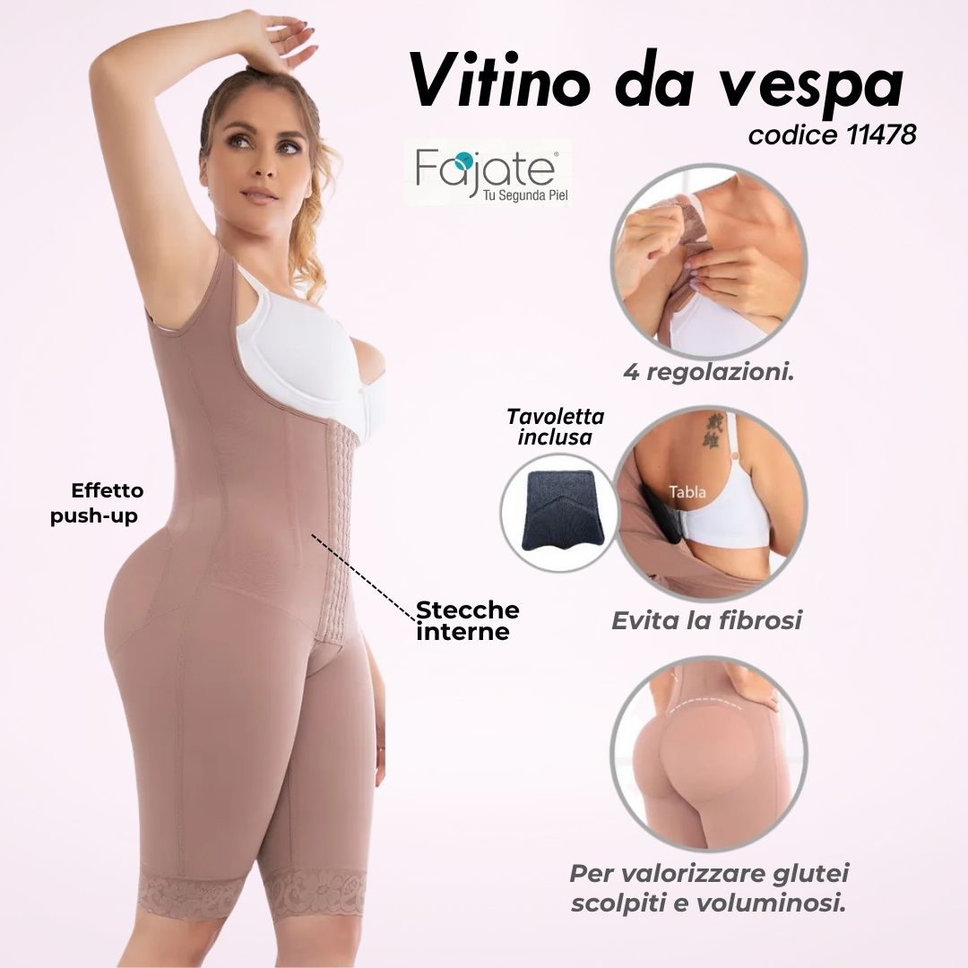 Guaina Ultra-Modellante Alta Compressione con Stecche F478