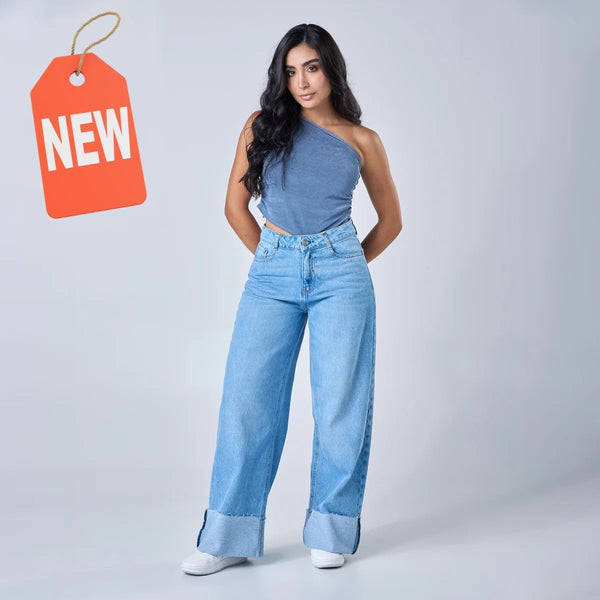 Jeans Colombiano Stilo Wide Leg Tiro Alto ⭐⭐⭐⭐⭐ 2672
