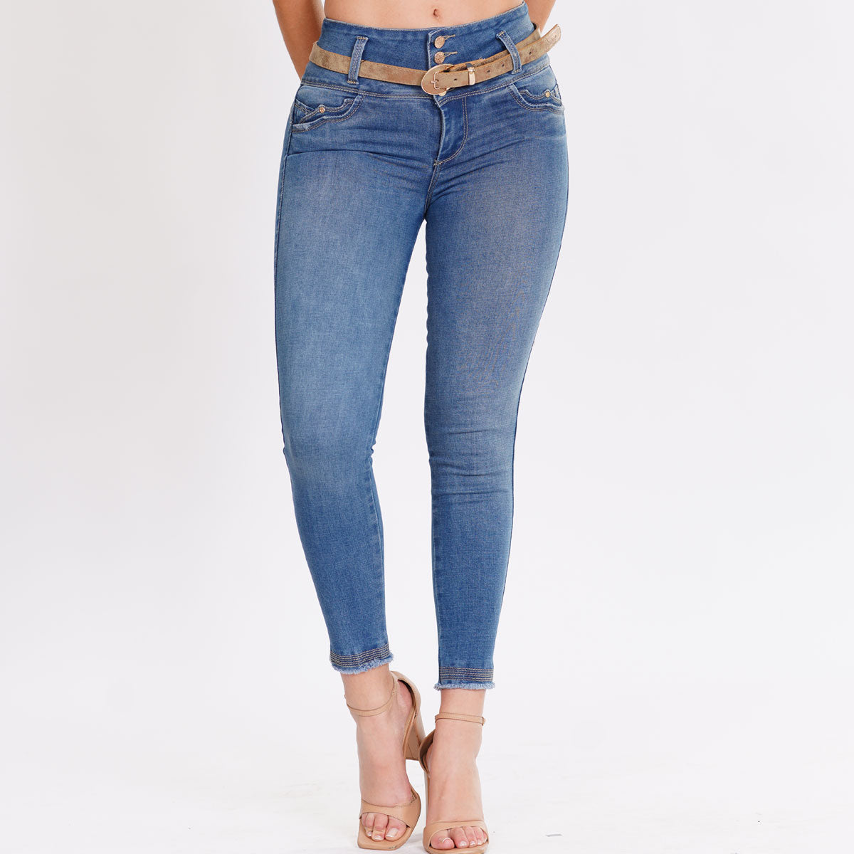 Jeans Push-Up Colombiano Vita Alta, Effetto Lifting Glutei - Divina 2807